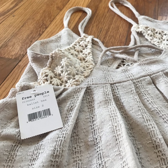 FREE PEOPLE NWT beige babydoll ballet top - Picture 8 of 8